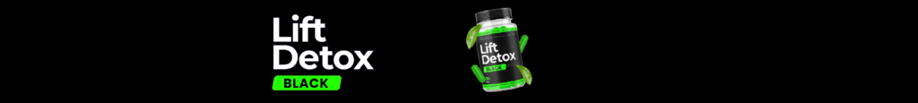 imagem preta com a palavra Lift Detox Black Original Site Oficial e um pote do mesmo produto