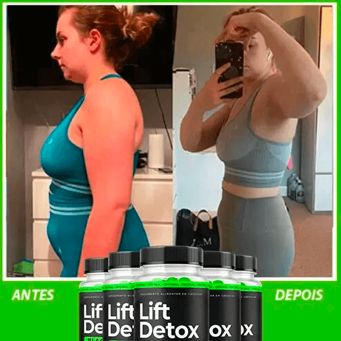 Mulher mostrando o corpo em um antes e depois do Lift Detox Black Original Site Oficial